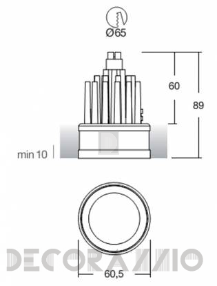 Светильник  потолочный/настенный врезной i-Led ROUND SPOTS - 94598