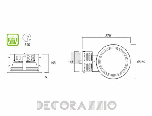 Светильник потолочный/настенный врезной i-Led DOWNLIGHTS - 94177