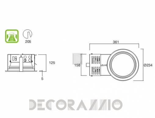 Светильник потолочный/настенный врезной i-Led DOWNLIGHTS - 94178