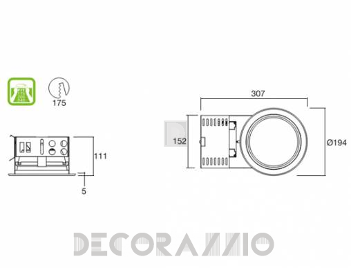 Светильник потолочный/настенный врезной i-Led DOWNLIGHTS - 94179