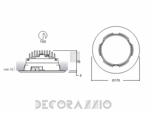 Светильник потолочный/настенный врезной i-Led DOWNLIGHTS - 94667