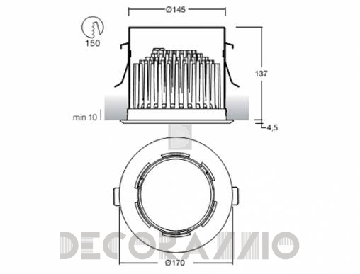 Светильник потолочный/настенный врезной i-Led DOWNLIGHTS - 94673