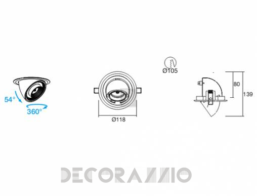 Светильник потолочный/настенный врезной i-Led DOWNLIGHTS - 93821