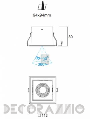 Светильник потолочный/настенный врезной i-Led SQUARE SPOTS - 92174