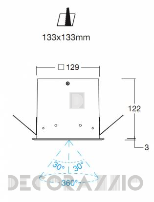 Светильник потолочный/настенный врезной i-Led SQUARE SPOTS - 92178