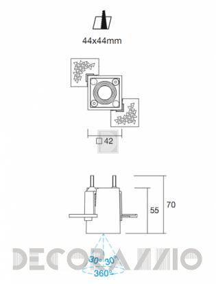 Светильник  потолочный/настенный врезной i-Led SQUARE SPOTS - 92130