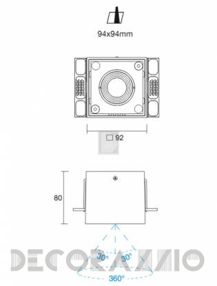 Светильник потолочный/настенный врезной i-Led SQUARE SPOTS - 92140