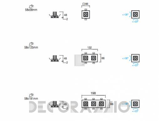 Светильник  потолочный/настенный врезной i-Led Cuadro S - 91009