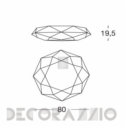 Светильник потолочный накладной Morosini DIAMOND - 0460PP06BIIN