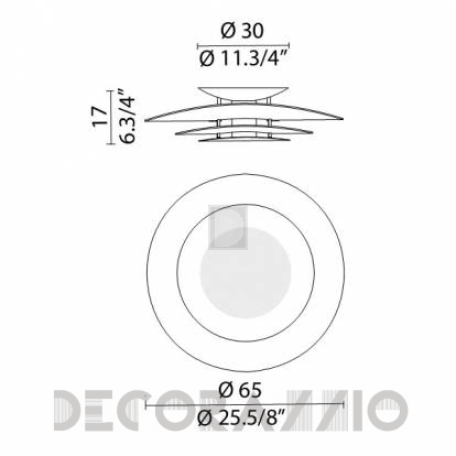 Светильник потолочный накладной Murano Luce PLANA - PLPLA65