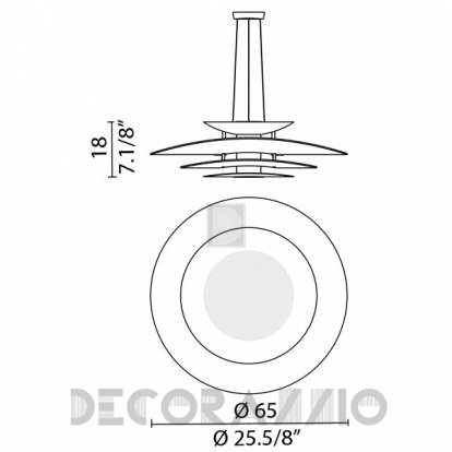 Светильник потолочный подвесной Murano Luce PLANA - SOPLA65