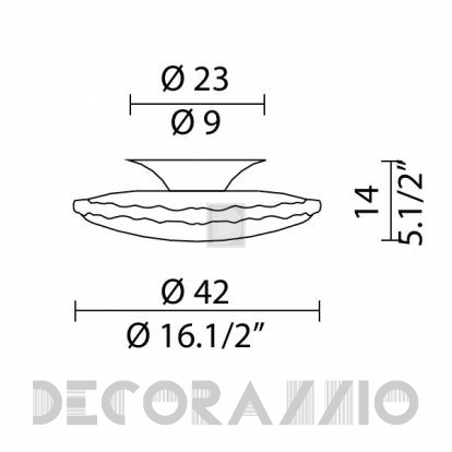 Светильник  потолочный накладной Murano Luce ANGEL - PLANG40