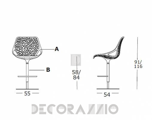 Стул барный Casprini CAPRICE - CAPRICE stool Black