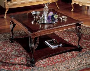 Кофейный, журнальный столик Sanvito Fratelli 3180 TAVOLINO cigno quadro p. legno, 3180 TAVOLINO cigno quadro p. legno