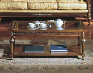 Кофейный, журнальный столик Sanvito Fratelli 3250 TAVOLINO rett. P. vetro, 3250 TAVOLINO rett. P. vetro