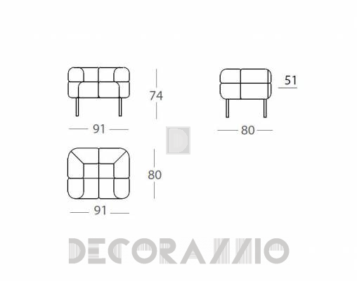 Кресло Arflex 11843 yellow - 11843 yellow