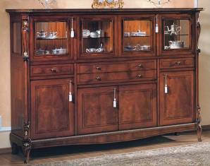 Витрина Marzorati CREDENZA A 4 ANTE CON ALZATA IN VETRO, CREDENZA A 4 ANTE CON ALZATA IN VETRO
