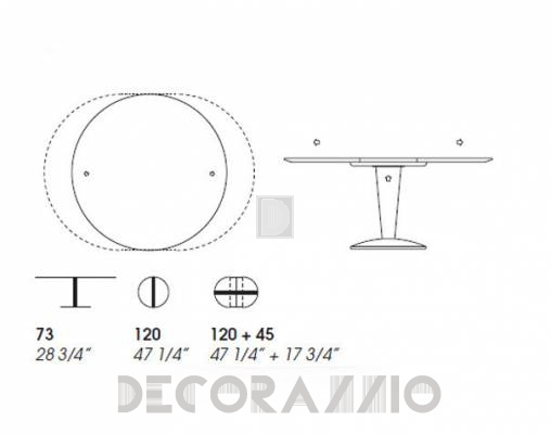 Обеденный стол Potocco 807 T PI120 - 807 T PI120