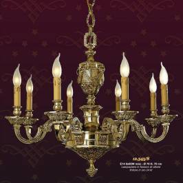 Светильник  потолочный подвесной Arredoluce Light, gold and crystal, 12.343-8