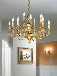 Светильник  потолочный подвесной Arredoluce Light, gold and crystal, 740-8+4