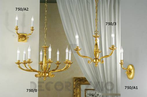 Светильник потолочный подвесной Arredoluce Light, gold and crystal - 750-3