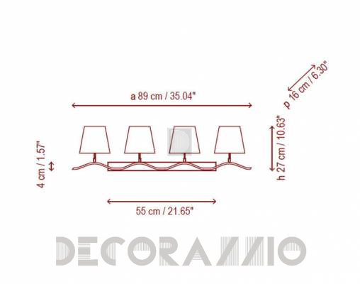 Светильник  настенный накладной (Бра) Bover ONA 4 LUCES - ONA 4 LUCES