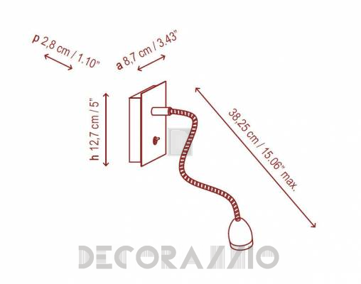 Светильник настенный накладной (Бра) Bover FLEXO - FLEXO