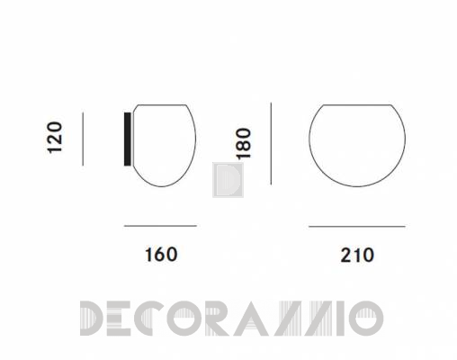 Светильник настенный накладной (Бра) Prandina ZERO W3G9 - ZERO W3G9
