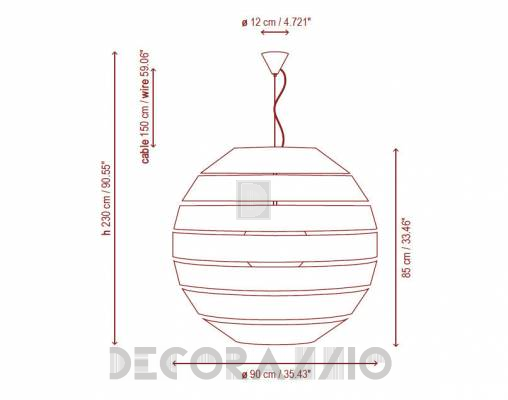 Светильник потолочный подвесной Bover GLO - GLO