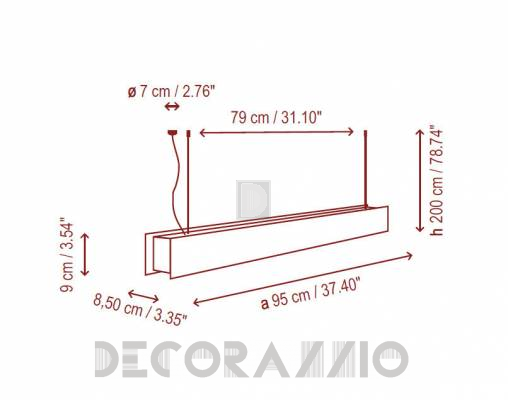 Светильник потолочный подвесной Bover TEKNO LINEAL - TEKNO LINEAL