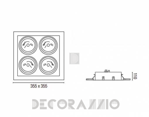 Светильник потолочный врезной Faro 43335 - 43335