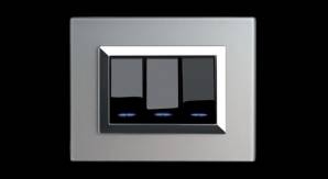 Выключатель тройной AVE LifeTouch, Serie_LifeTouch_placca_Vera44_grigio_big
