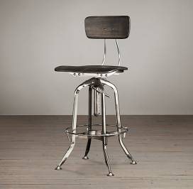 Стул барный Restoration Hardware Dining, VINTAGE TOLEDO LEATHER BAR CHAIR 1940S