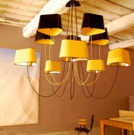 Светильник  потолочный подвесной (Люстра) Design heure Nuage, Lustre 10 abat-jours Grand Nuage