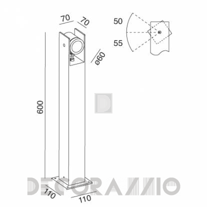Светильник уличный напольный (Уличный фонарь) Wever & Ducre LINUS BEAM 600 - 17511