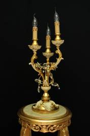 Светильник  настольный  (Настольная лампа) Due Effe 3000, Flambo 3L Legno e metallo con Swarovski spectra