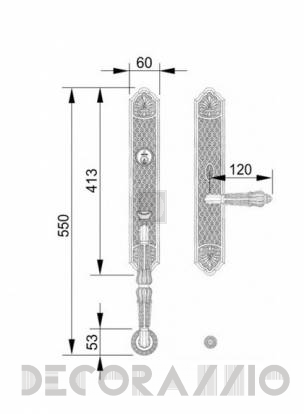 Ручки для распашных дверей подвижные Mestre DECORATIVE DOOR IRONMONGERY 2013 - 0J3004.D00.44