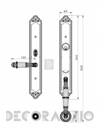 Ручки для распашных дверей подвижные Mestre DECORATIVE DOOR IRONMONGERY 2013 - 0J2904.D00.12