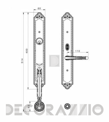 Ручки для распашных дверей подвижные Mestre DECORATIVE DOOR IRONMONGERY 2013 - 0J2903.Z00.01