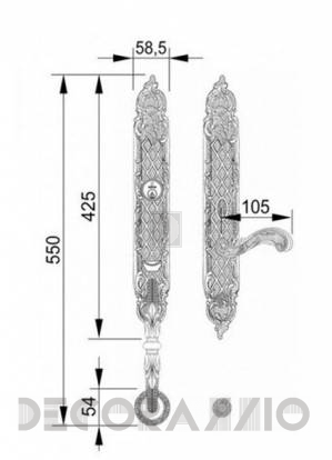 Ручки для распашных дверей подвижные Mestre DECORATIVE DOOR IRONMONGERY 2013 - 0J1604.D00.62