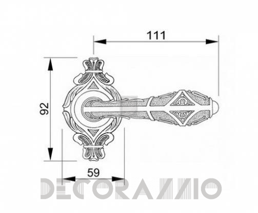 Ручки для распашных дверей подвижные Mestre DECORATIVE DOOR IRONMONGERY 2013 - 0R7134.EY0.44