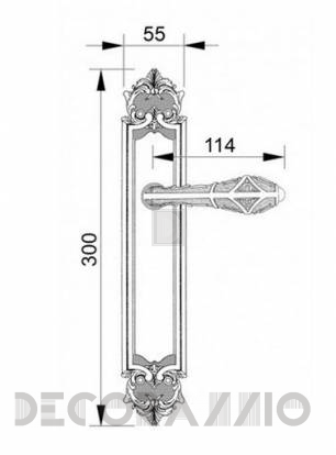 Ручки для распашных дверей подвижные Mestre DECORATIVE DOOR IRONMONGERY 2013 - 0A3834.000.12