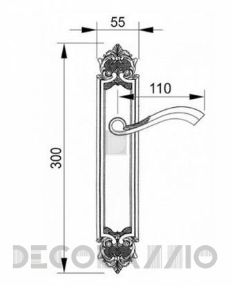 Ручки для распашных дверей подвижные Mestre DECORATIVE DOOR IRONMONGERY 2013 - 0A3800.000.34