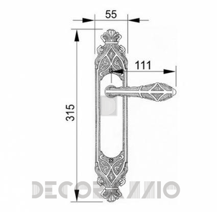 Ручки для распашных дверей подвижные Mestre DECORATIVE DOOR IRONMONGERY 2013 - 0A3434.000.44