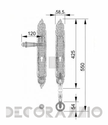 Ручки для распашных дверей подвижные Mestre DECORATIVE DOOR IRONMONGERY 2013 - 0J1607.85Y.01