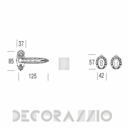 Ручки для распашных дверей подвижные Salice Paolo Reims - 3045