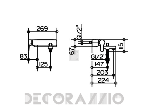Смеситель для ванной Keuco Collection Moll - Kede3