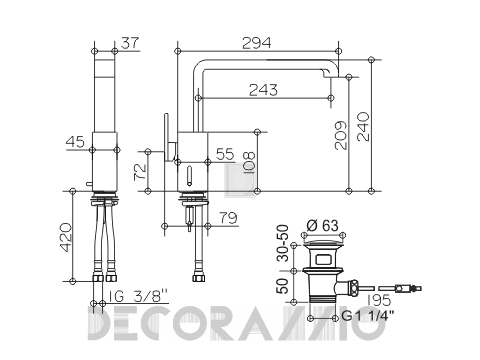 Смеситель для раковины Keuco Edition 300 - Kede32