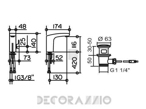Смеситель для раковины Keuco Elegance - Kede62