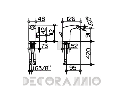 Смеситель для биде Keuco Elegance - Kede64
